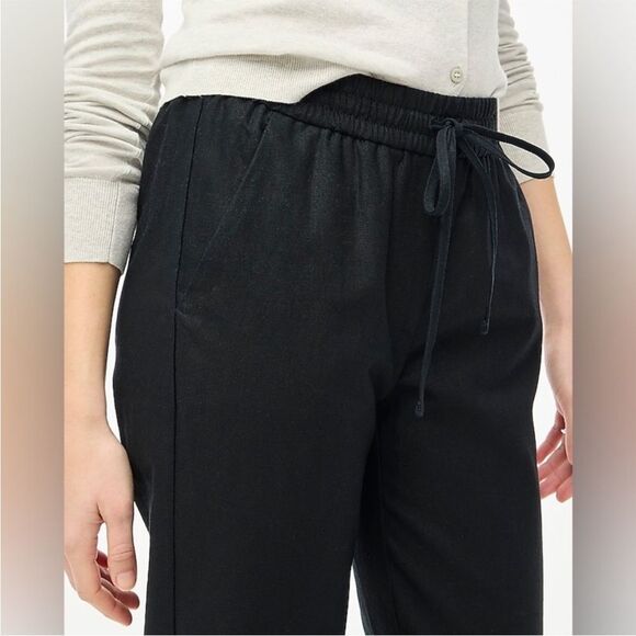 J Crew Factory NWT Linen Cotton Blend Drawstring Pants Size 6T in Black - Picture 2 of 9